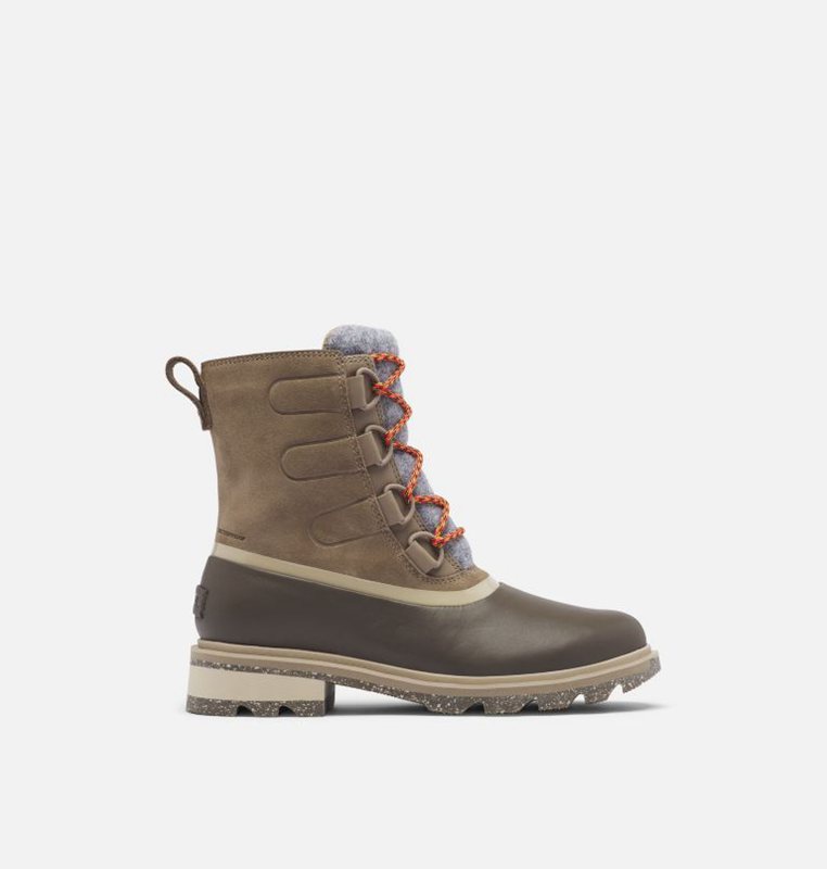 Sorel Dam Gummistövlar Khaki - Lennox™ Street Lace Mid - CED-562148